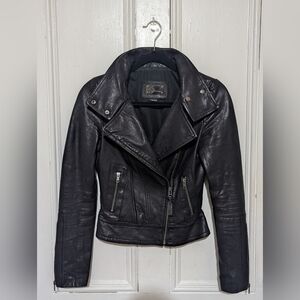 Mackage Black Leather Biker Jacket Exclusively For Aritzia